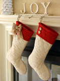 Quilted Stockings Set with Red Cuff