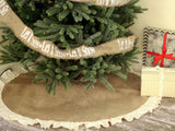 56" Inch Natural Burlap Tree Skirt with Hemmed Ruffle