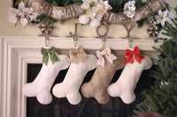 White Dot Minky Dog Bone Stocking